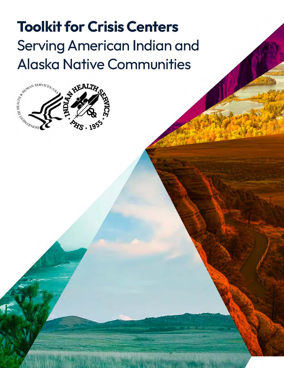 IHSgov's tweet photo. A new Toolkit for Crisis Centers Serving American Indian and Alaska Native Communities was recently developed with input from frontline specialists, Tribal liaisons, and community leaders to help build effective and sustainable programs. Learn more: https://t.co/2OooCygbYN https://t.co/0NgXripr93