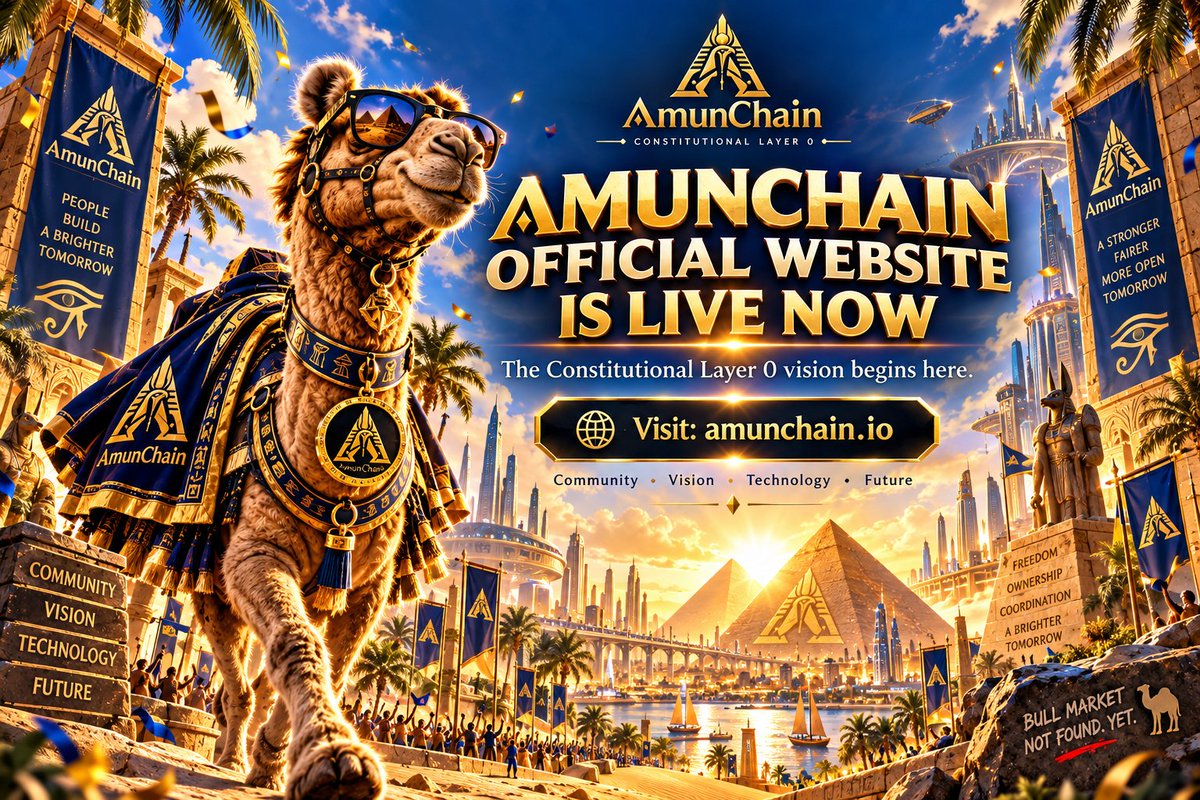 C404Camel's tweet photo. 🚀 AmunChain is LIVE.
A constitutional Layer 0 blockchain built around security, verifiable governance, interoperability, decentralization & resilient consensus.
404 CAMEL → Community
Amun Genesis → Participation
AmunChain → Infrastructure
🌐 https://t.co/pMQ2TD1vmY
#AmunChain #Layer0