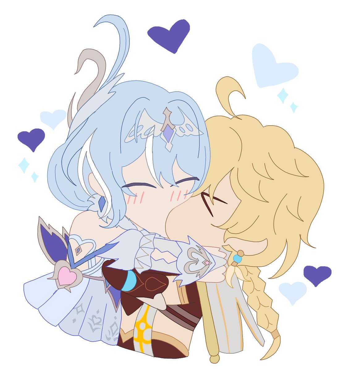 Solareclipse251's tweet photo. I also made some more cryo girl smooches , Aeyaka , Aethyu , Shenther and Aedette https://t.co/Sj0wurupNp