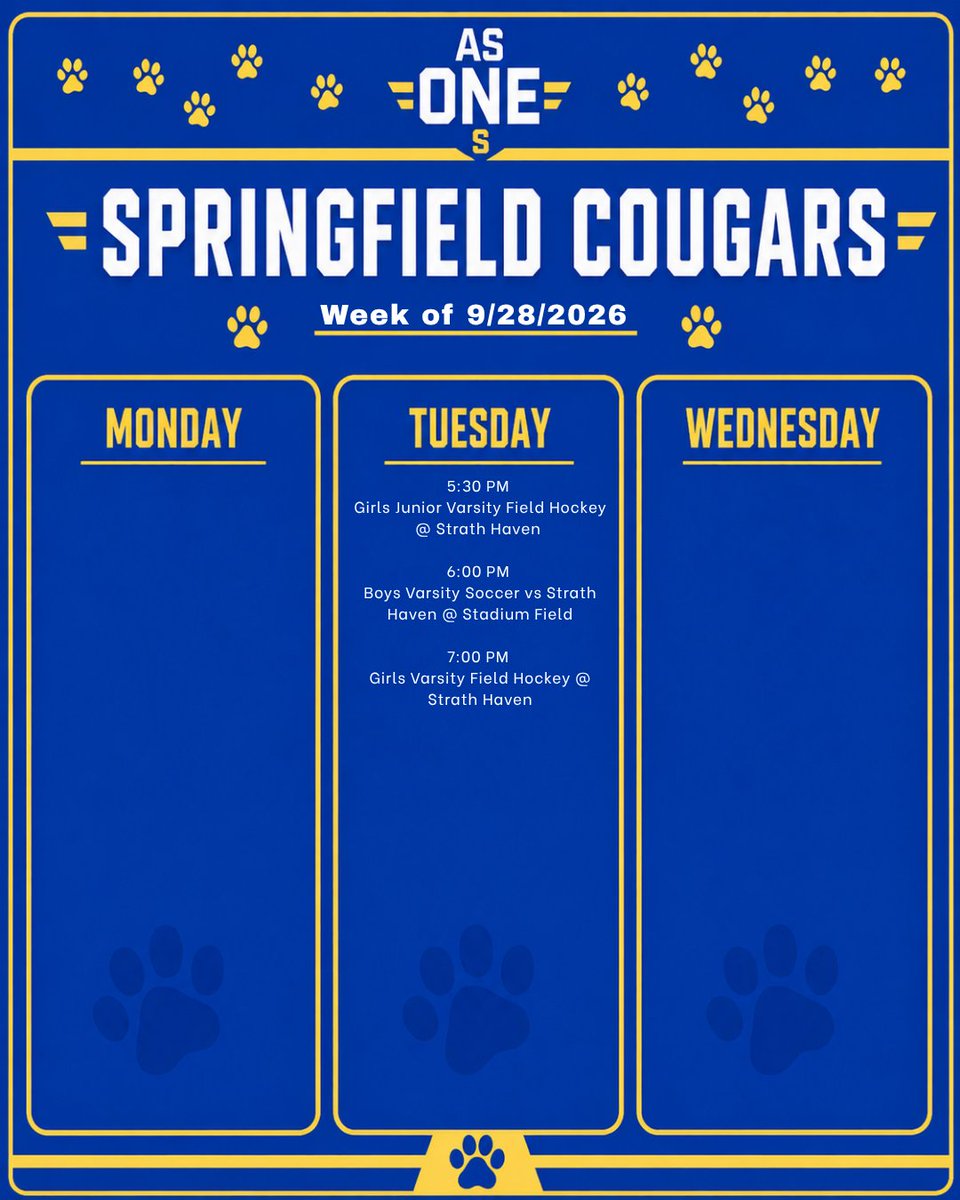 SpringfieldSD's tweet photo. Come and support our Cougars! #PrideInAllThings https://t.co/IvMgYym3DO