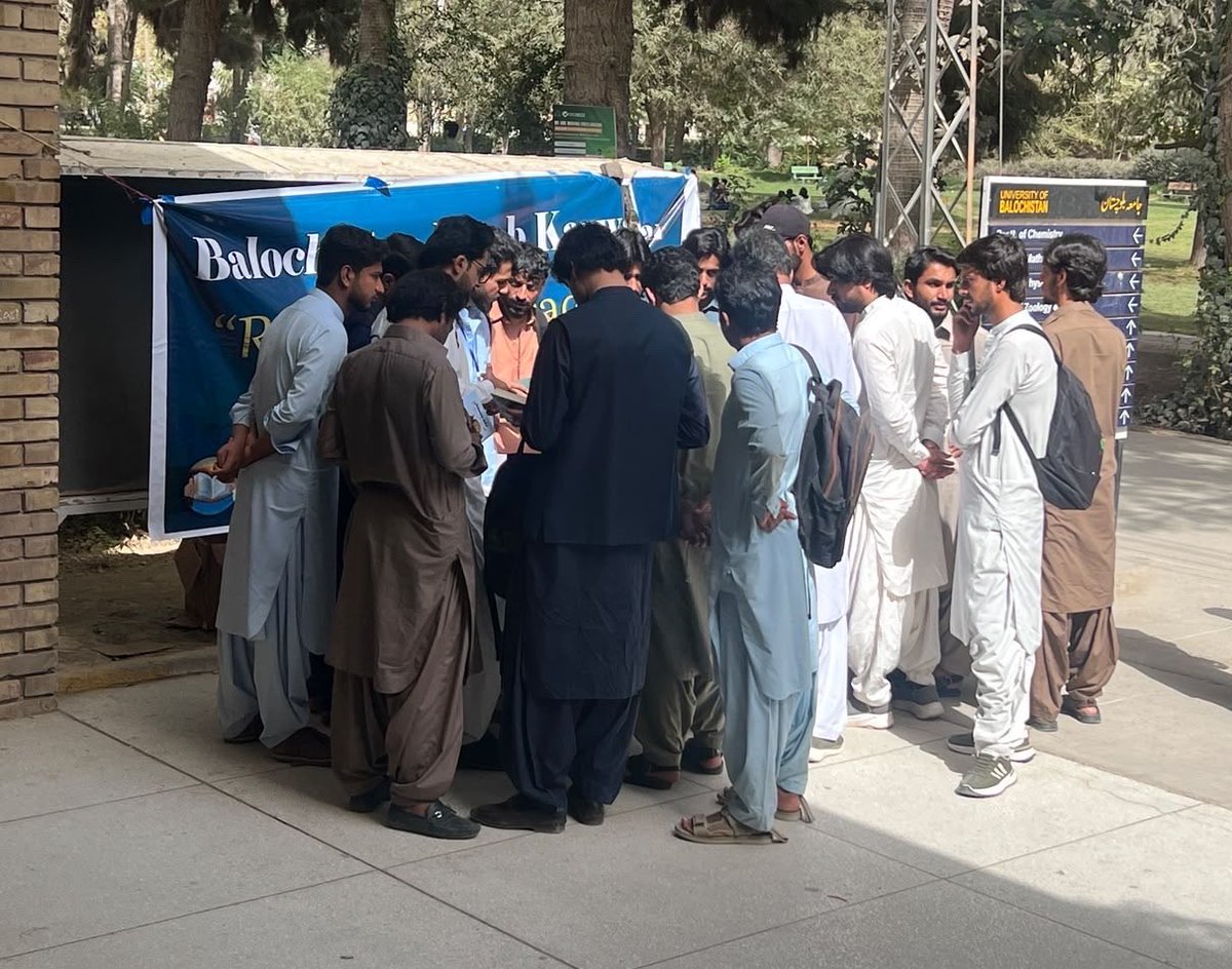 Chairman_BSAC's tweet photo. A book stall under the campaign Balochistan Kitab Karwan was hosted by BSSC at University of Balochistan, Quetta.
The struggle for knowledge is continued through promoting books reading culture. https://t.co/KIGqQlchaH