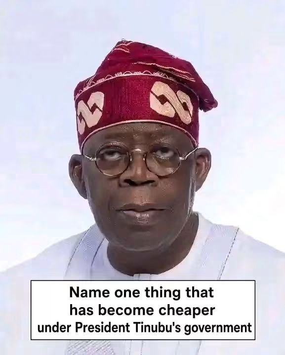BerilN43's tweet photo. Name one thing that has become cheaper under ove beloved president Tinubu https://t.co/Q7F9707SxG