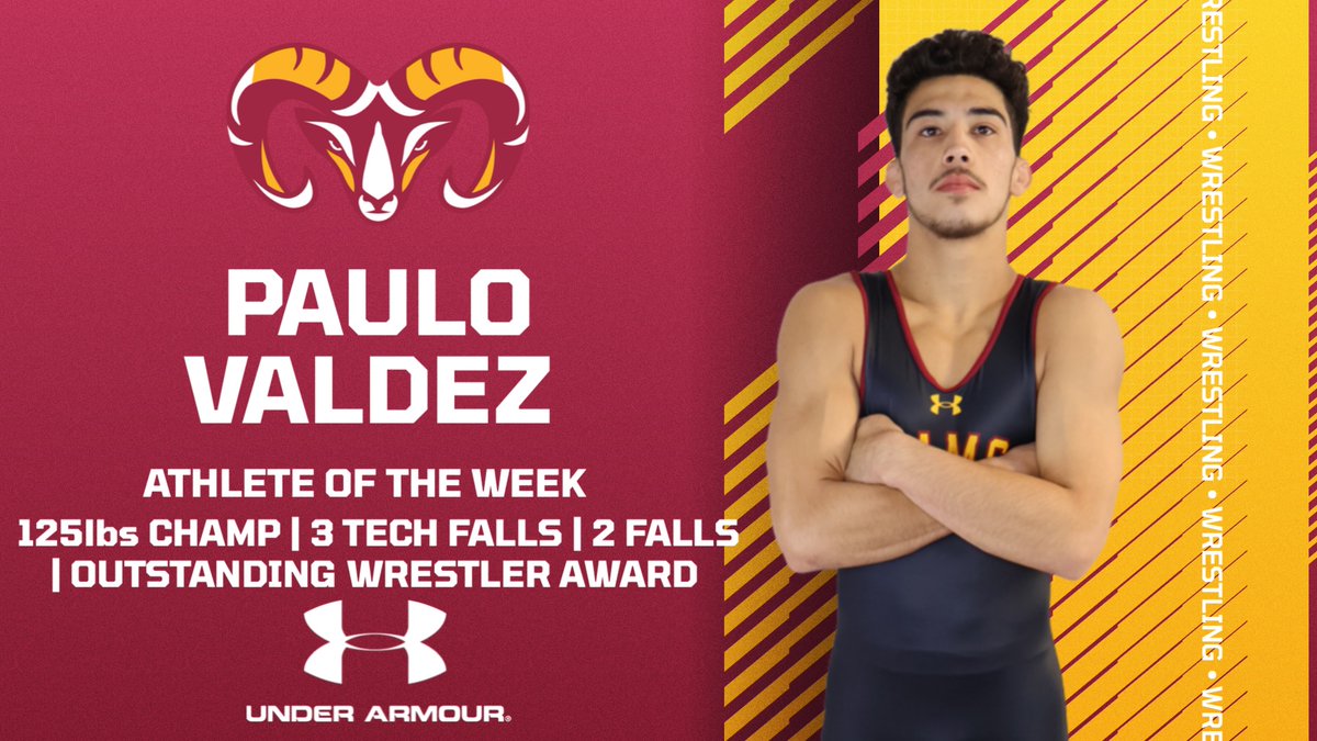 VVC_RAMS's tweet photo. 🤼🐏 ATHLETE OF THE WEEK | Paulo Valdez

🏆 125-lb Champion
 🔥 3 Technical Falls
 💪 2 Falls
 ⭐ Outstanding Wrestler of the Tournament

Paulo capped off a dominant tournament run with a pin in the championship match!

#GoRams #VVCAthletics #HornsUp🤘 https://t.co/d7pYVTtPNb