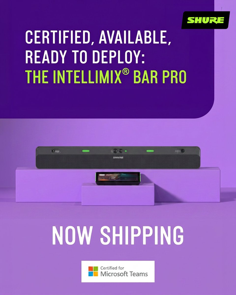 richarddeanasc's tweet photo. Available in both black and white versions, the new Shure IntelliMix Bar Pro is now shipping! Schedule your online demo with us today.
#Shure #conferencing #allinone https://t.co/DlsZpdGQ21