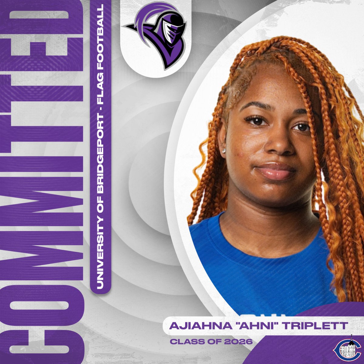 CCCIronmenAD's tweet photo. Congratulations to our 2026 Alumna, Ajiahna Triplett, on her commitment to continue her academic & Flag Football Career at the University of Bridgeport! We are proud of you.
#GoIronmen https://t.co/UyoU5Wn7mI
