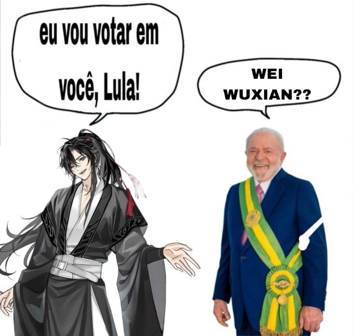 reocalypse's tweet photo. WEI WUXIAN COM LULA !!!! https://t.co/94YwIMs0BY