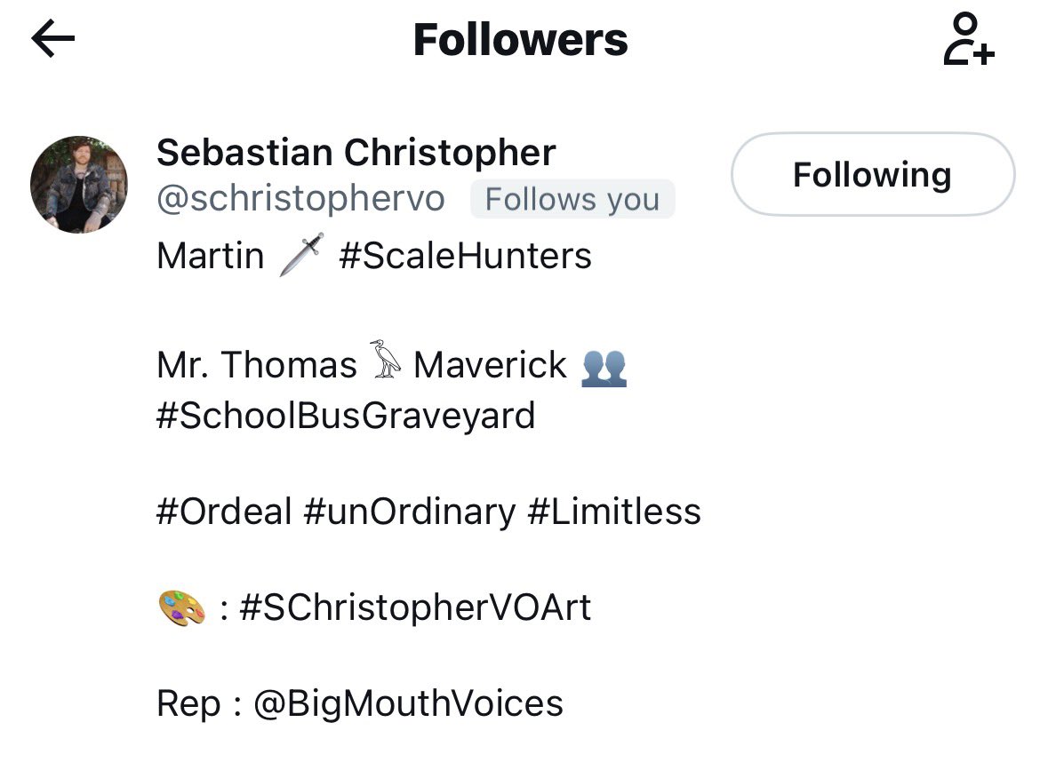 rohzmary's tweet photo. IT HAPPENED THE SECOND TIME SOMEONE WHO VOICED ONE OF MY F/O’S FOLLOWED ME https://t.co/J2b7Iv4vUa