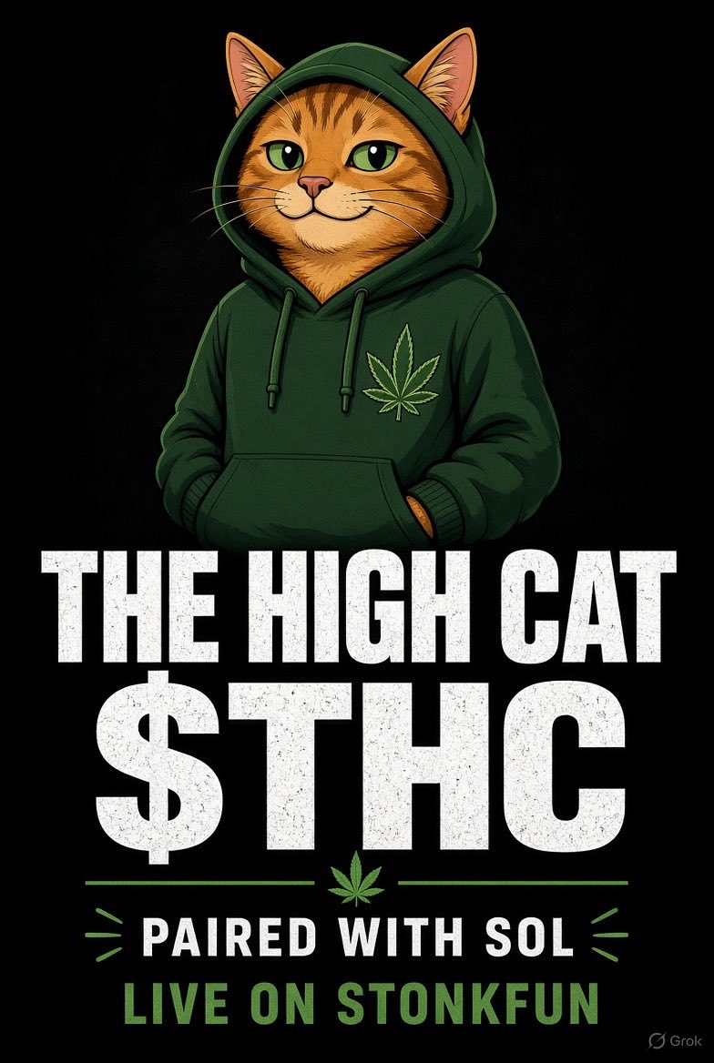 TheHighCatTHC's tweet photo. The High Cat is live.
$THC
Paired with SOL on StonkFun https://t.co/NdJFzmcmf4