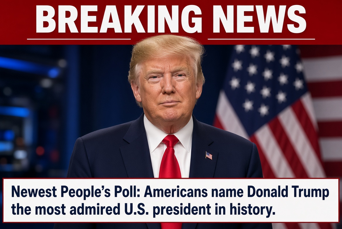 Excellentsalvic's tweet photo. According to the newest People’s Poll, Americans named Donald Trump the most admired president the country has ever had. https://t.co/yBNoaoLfg1