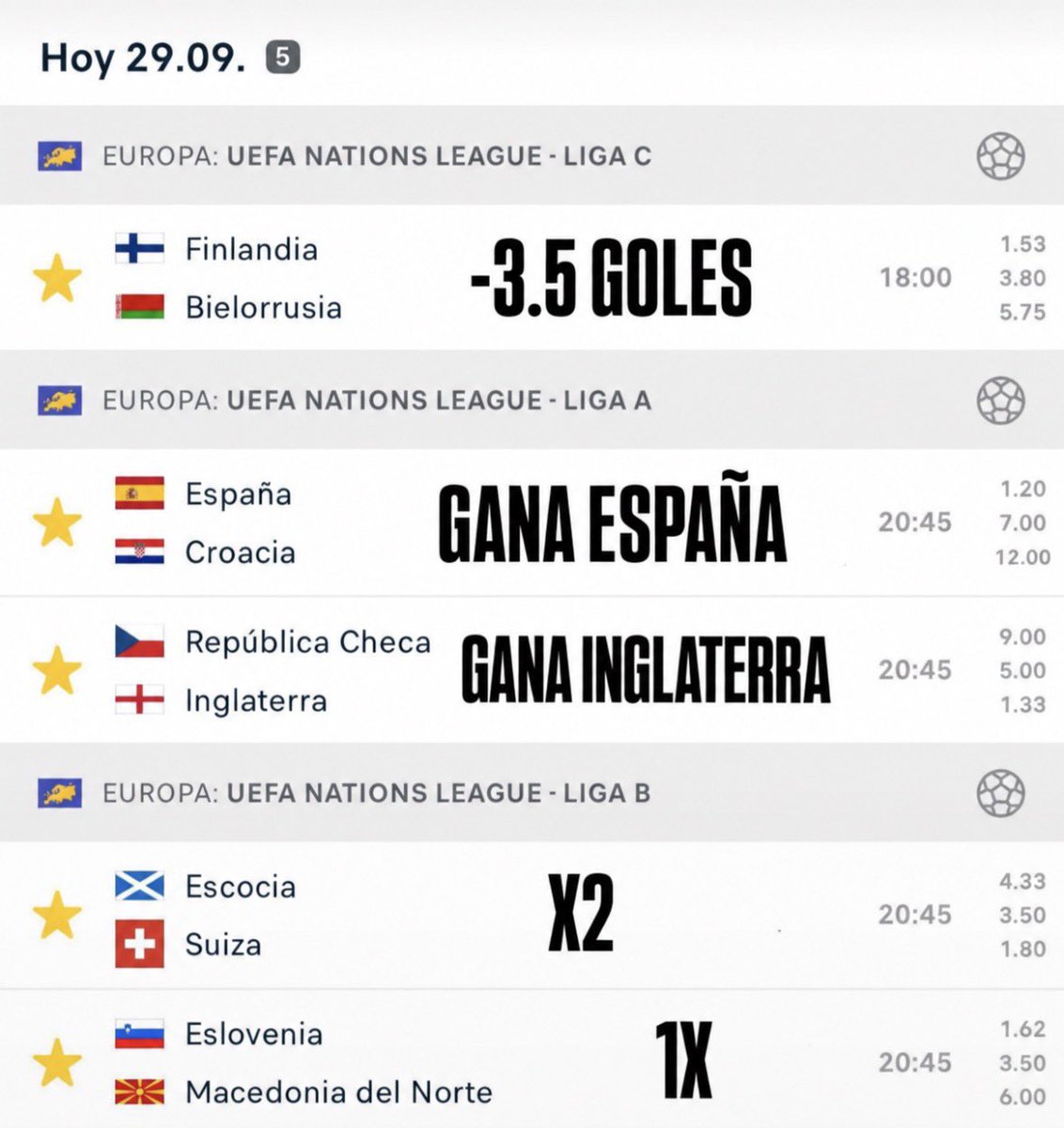 CoeBets's tweet photo. Combinada para Martes Nations

Combinada CUOTA 2.70 🎯

Estas son las mejores apuestas para hoy. La más clara de todas os la dejo abajo. ⤵️ https://t.co/r3KvRonSl6