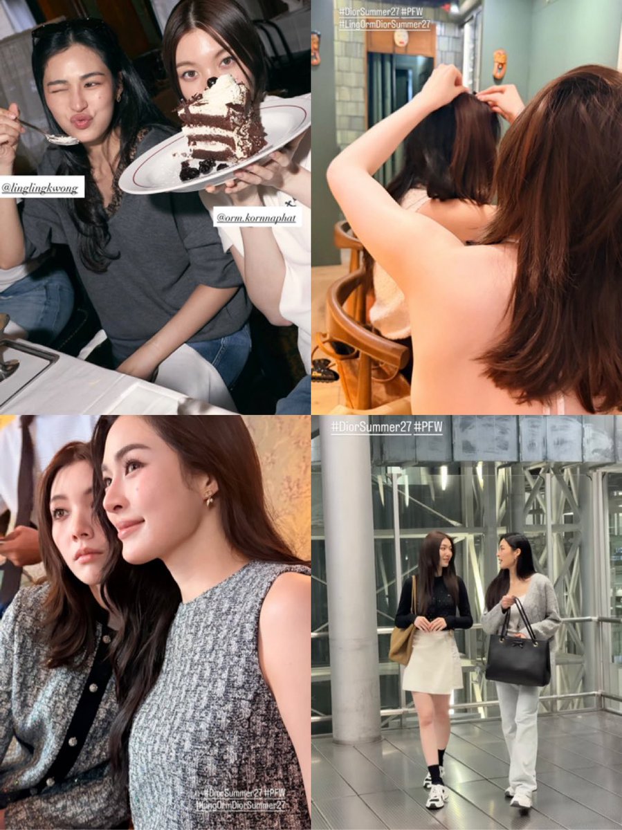 Minebaejuu's tweet photo. ภาพรวมปารีสนั่งข้างกัน กินข้าวด้วยกัน แต่งตัวด้วยกัน ก็ Friendly มากกกกกกกกก 

LINGORM FLY TO DIOR PFW
#LingOrmDiorAirportLook https://t.co/VPd63UTvH5