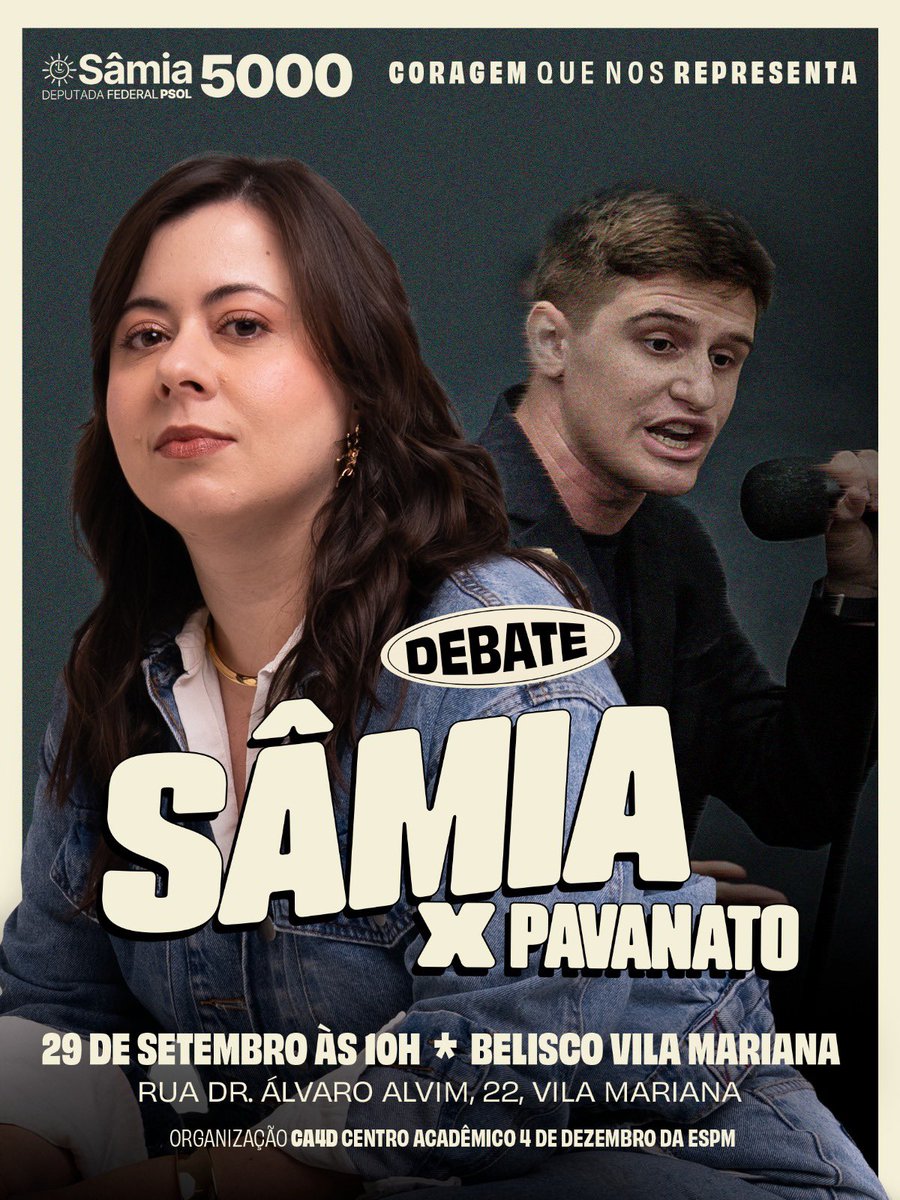 samiabomfim's tweet photo. Amanhã tem debate com um “irmãozão” do Nikolas Ferreira em São Paulo. Vamos ver o que esse cara de pau tem a dizer. Vejo vocês no Belisco da Vila Mariana, às 10h. Pra cima deles! https://t.co/q3Y4Z9yrts