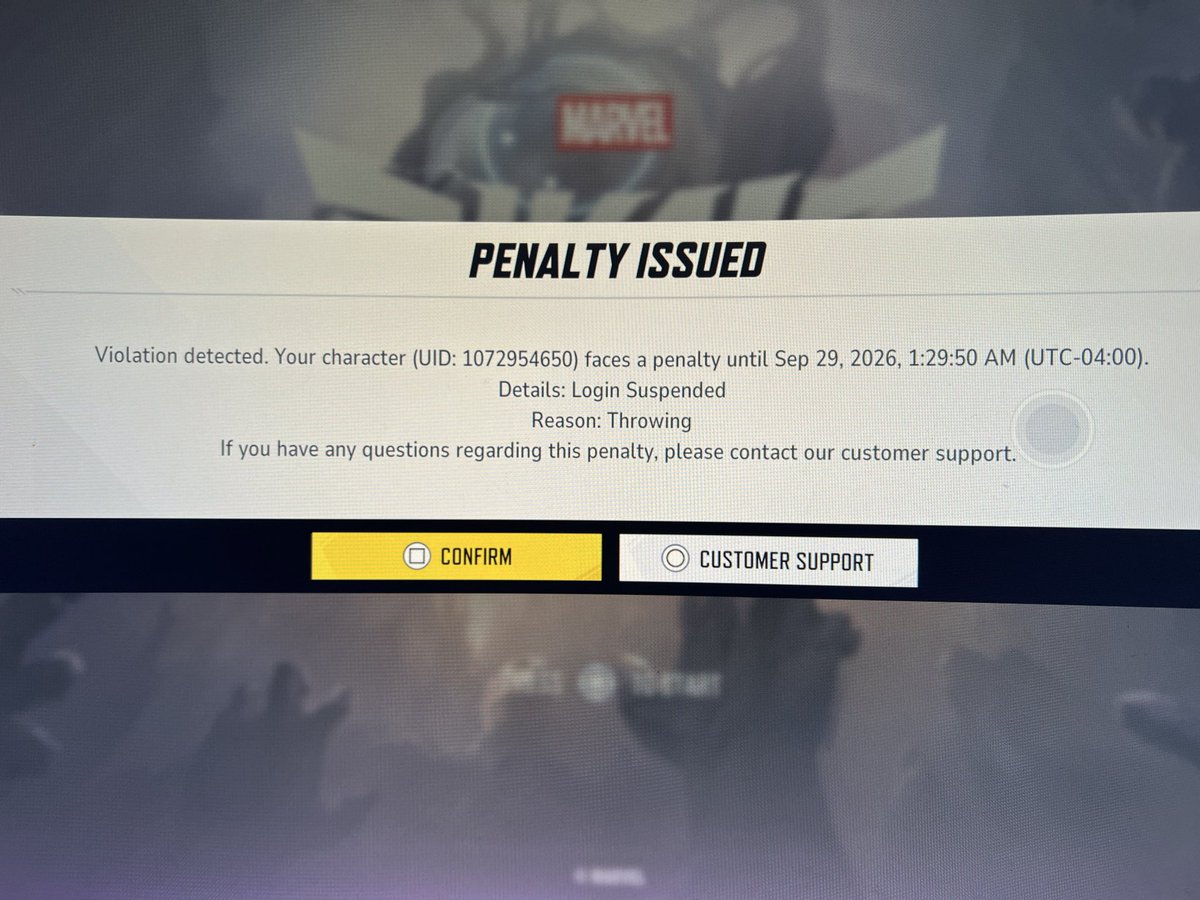 TerryJOnAir's tweet photo. Yo @MarvelRivals you need a better system period. Just got out of a COMP match and yes I didn’t have a good game but it was not drastically different from my team but because people are mad we lost I got an instant ban with not justification process just because some submitted. https://t.co/TqWcTQtdBx