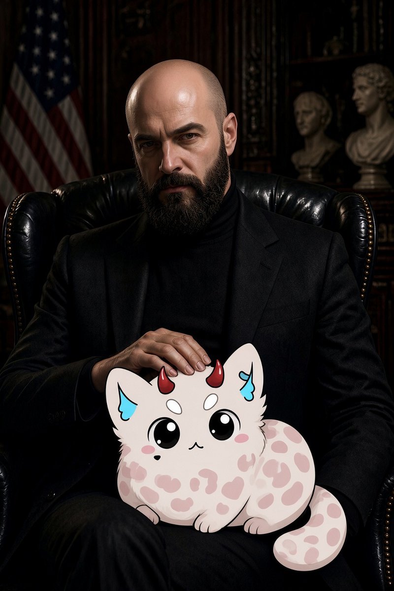 PetesFace's tweet photo. Yuki suggested she looked like the cat on a bond villain's lap during her stream. This was what I got with free Grok https://t.co/GH0OIAuj8a