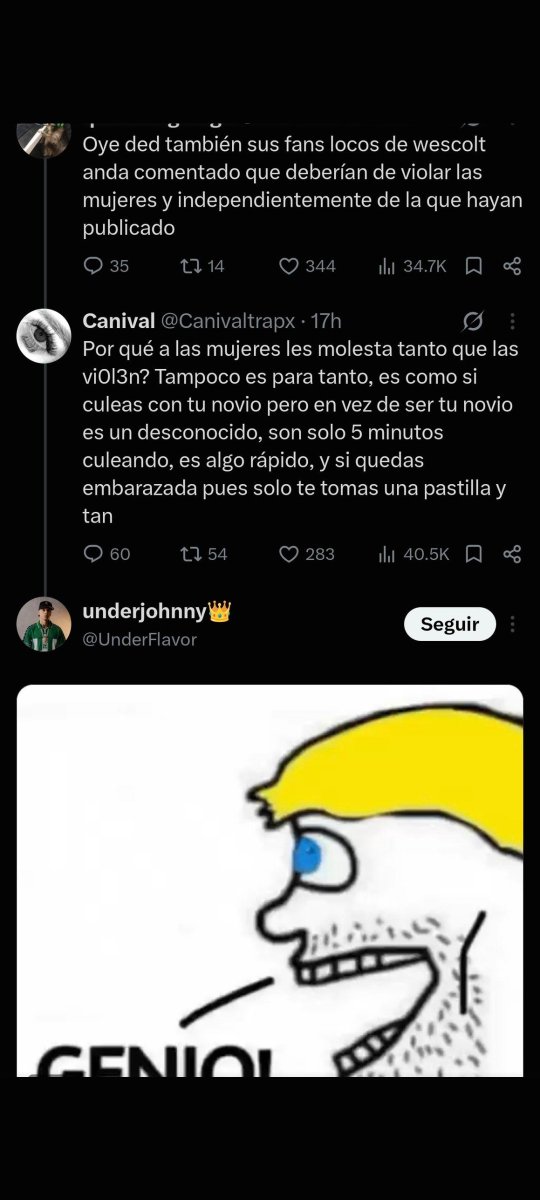Sr_Obrash's tweet photo. @canelita9890 @ElFather_OG Te Vi varias veces tirándole hate al team mafia siendo mujer das puta vergüenza por qué a los que defiendes piensan que una mujer debería dejarse v10lar puta retrasada https://t.co/M90Fy1rxqj