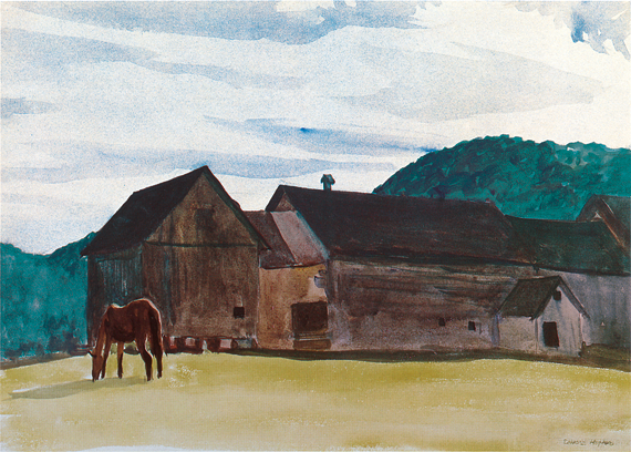 artisthopper's tweet photo. Horse and Vermont Barn - 1927 #artbots #hopper https://t.co/AuQHb0kZiz