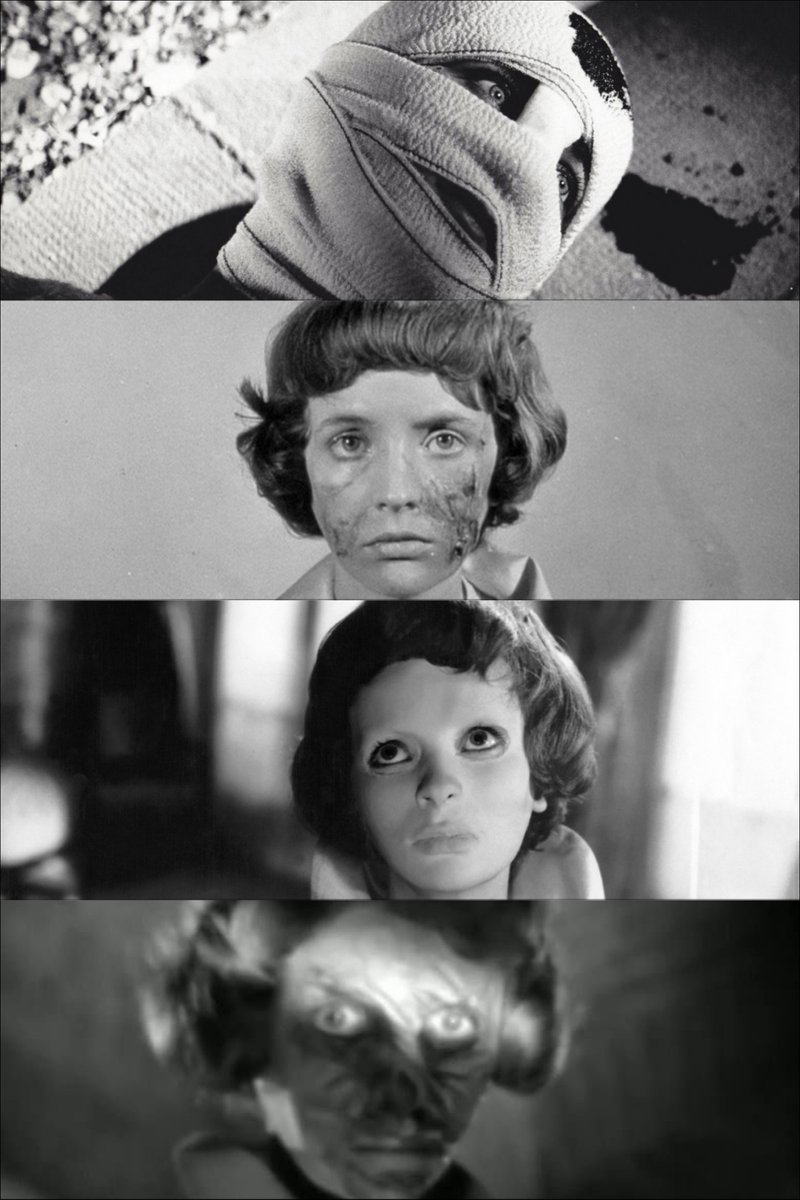 Cinematografiaz's tweet photo. Eyes Without a Face (1960) vs Clayface (2026) https://t.co/LZWUxa1Ywp