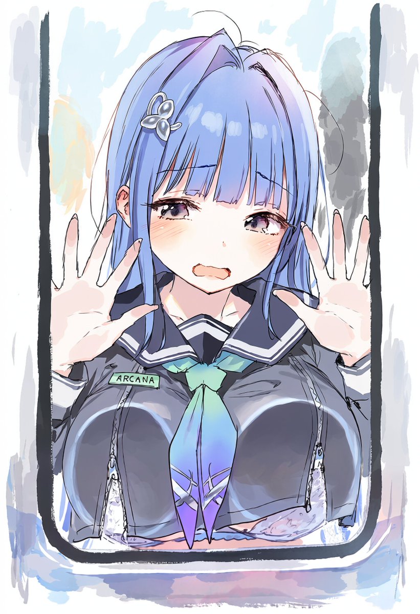 C3_Konoka's tweet photo. アルカナ満員通学電車。
「せ、先生。そんなに押さないでください」 https://t.co/BvJzk3bcBz