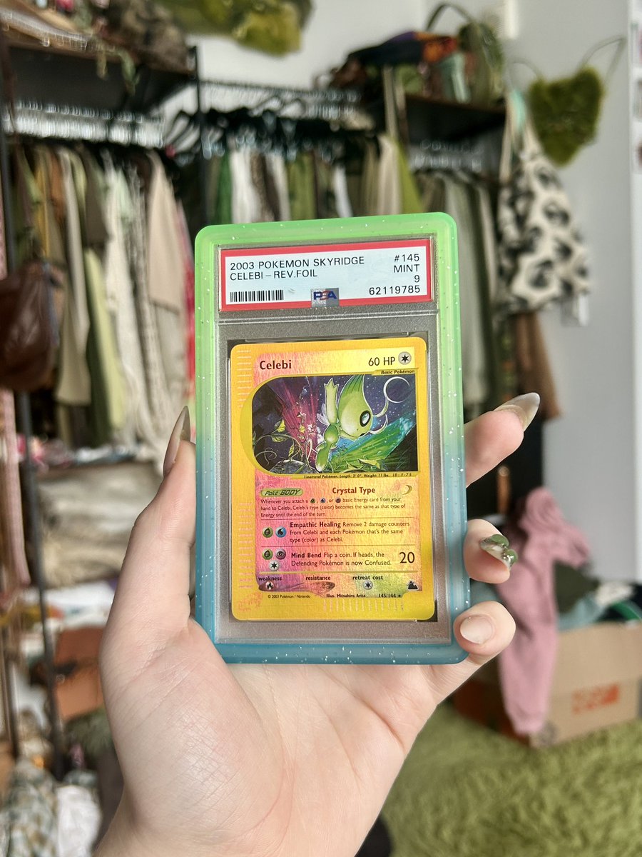 CelebiCollects's tweet photo. 2003 Pokémon Skyridge Celebi-Rev.Foil in a PSA 9 (POP 221) https://t.co/UB593WYUBD