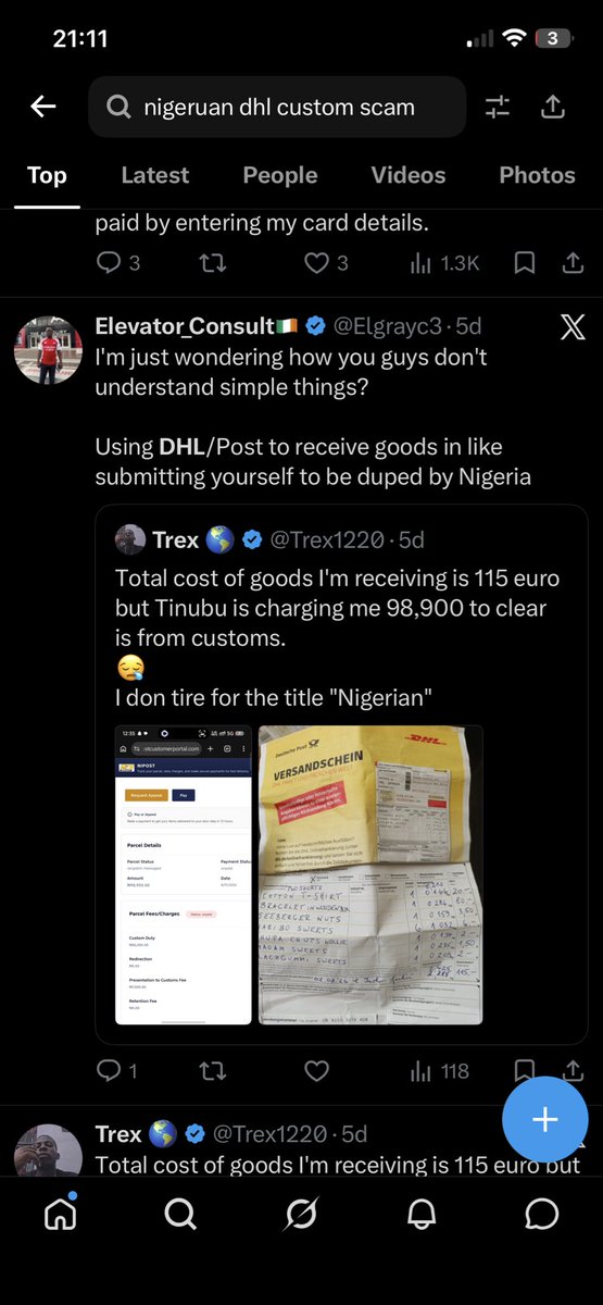 duchay23's tweet photo. I have  even gone down the rabbit hole of other Nigerians having similar experiences online, including discussions on Nairaland and social media, and I have found many complaints about people's experiences with FedExNG, Customs and NDLEA. There are also allegations from some people that customs valuations and charges can be inflated or excessive. I cannot personally say that those allegations are true, but after what has happened with my packages, I can understand why people are frustrated.