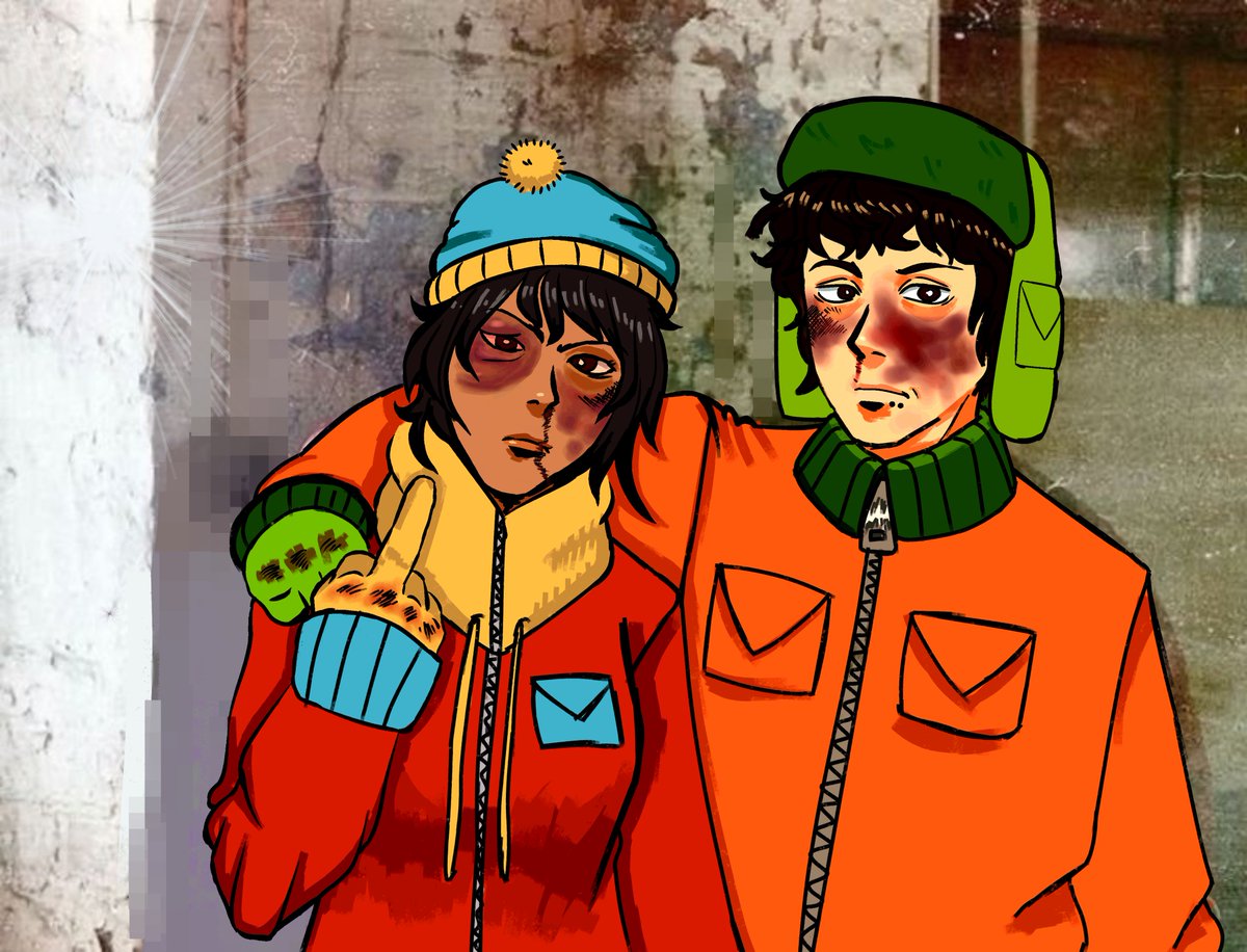 rayjulesgg's tweet photo. oi galera eu desenho viu🥰🥰 
esse em específico é eu e a minha amiga de Cartman e Kyle https://t.co/yyZTSdLcPU