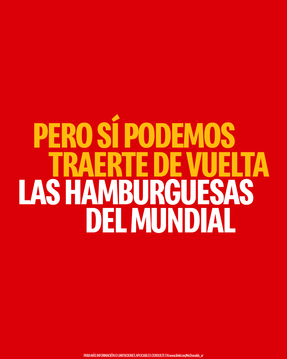 McDonalds_Ar's tweet photo. 100% real, podés volver a pedir tu McAllister, McAlvarez o McFernández y llevarte stickers exclusivos 😎 ¡Apurate que el last dance es por tiempo limitado! 🙌 https://t.co/67hlfNQ7Gb