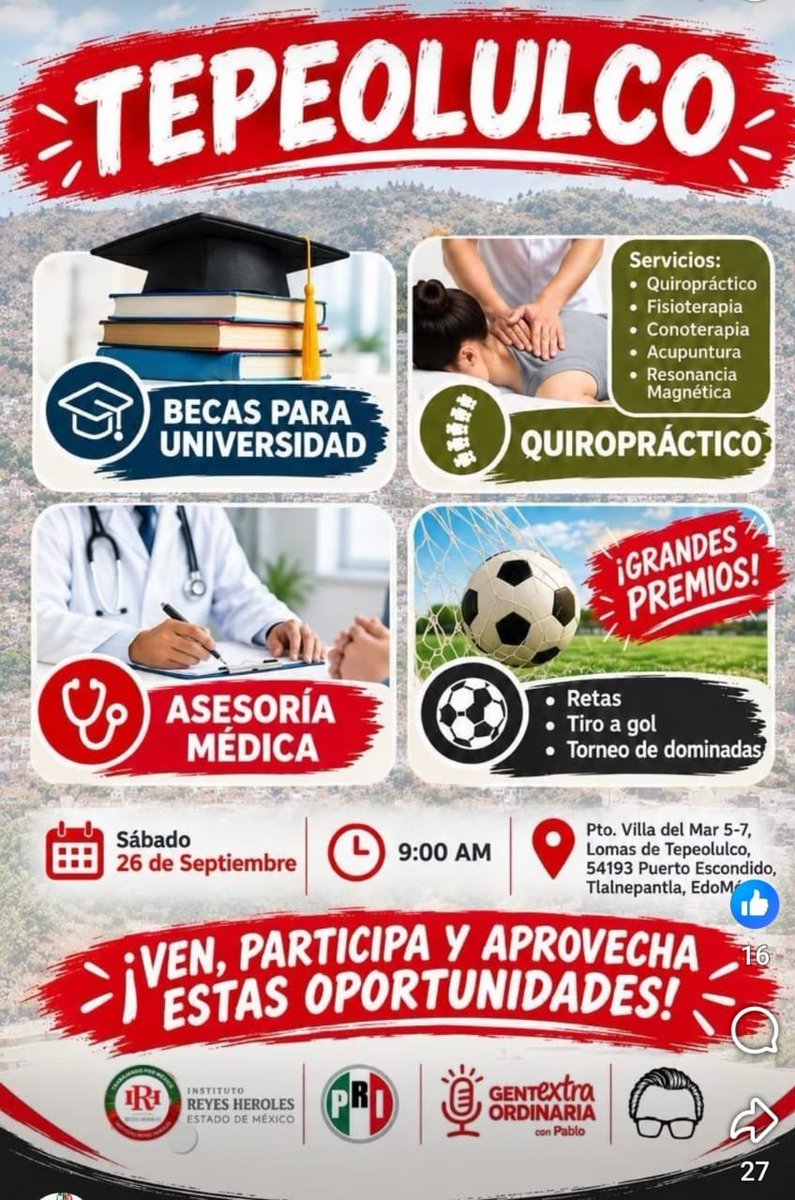VICTORG34518098's tweet photo. 🏆 ¡TEPEOLULCO, ASÍ SE VIVE LA UNIÓN Y EL DEPORTE!
 
Este sábado 26 de septiembre, la CNC de Tlalnepantla de Baz estuvo presente en la gran Jornada Deportiva "Gente Extraordinaria en tú Comunidad", realizada en el Centro Comunitario de Lomas de Tepeolulco. 🤝⚽ https://t.co/rCPLm1EQKd