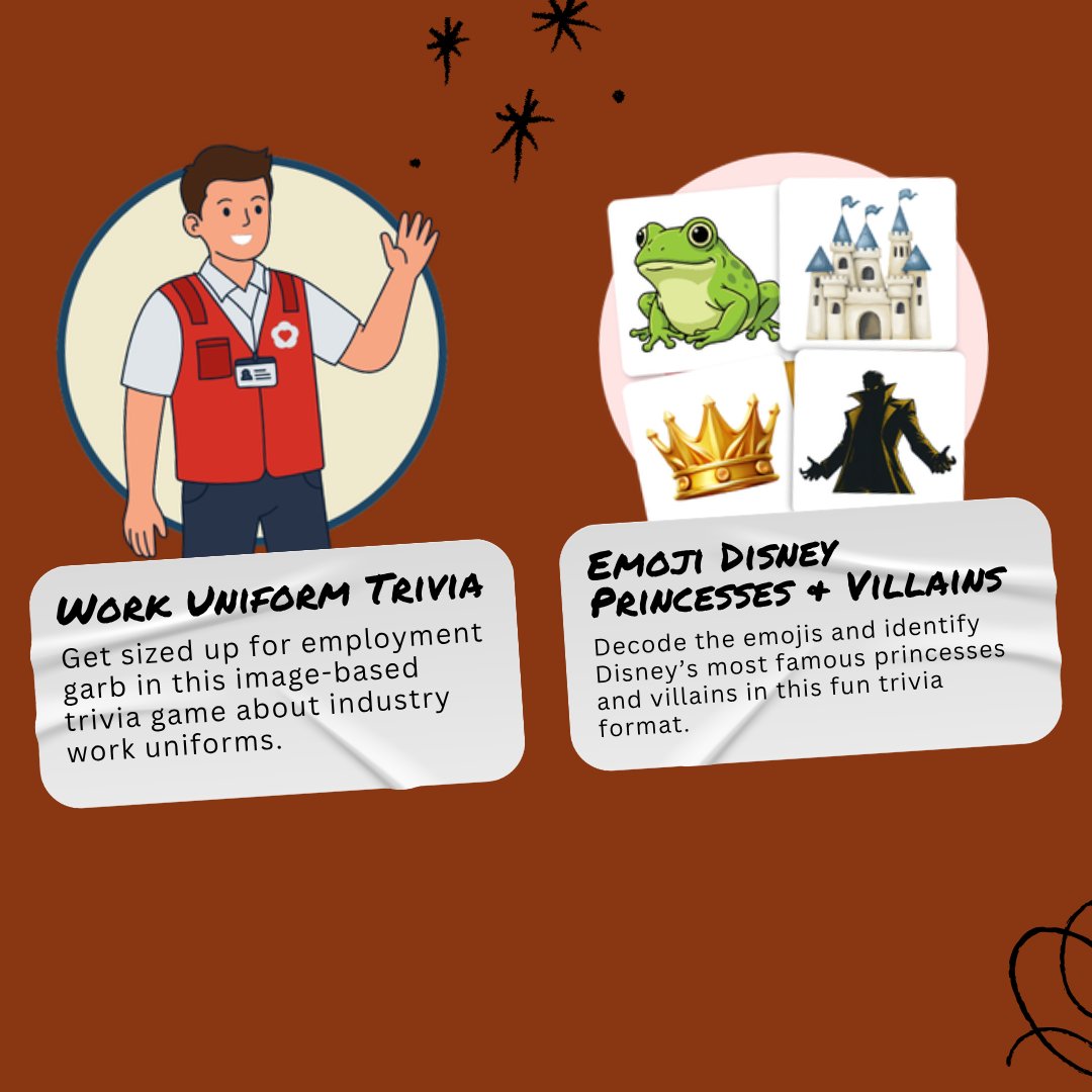 crowdpurr's tweet photo. From plant-powered plates to workplace attire and magical emoji clues, this week’s games are surely dressed to impress. 🌱🦺👑 

Check out the new #trivia games and more 👉️ https://t.co/j7Q53AHYmk

#Vegetarian #Vegan #WorkUniform #DisneyPrincesses #DisneyVillains #TriviaGame https://t.co/mlmrpPXBr2