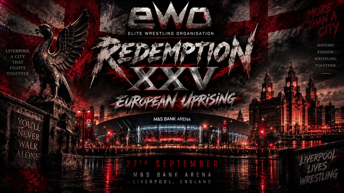 EliteWrestOrg's tweet photo. Two weeks ago, we were in Scotland. Sunday night, we headed down to Liverpool, Merseyside, England.

@JustAGuyNick making his debut against the new Elite Champion @MRavenK1 

@AmbersInfluence @yeahthatdylan making their debuts in the Main Event against Legacy Champion @GoAheadSilence 

@ANT460N15T faces off against Random McConalogue. Can the number one contender to @MRavenK1 title keep up the momentum?

@FXCXLXSSDW went one on one against @KillswitchKuk after both went through their own wars in Scotland. 

@daronsmythe1 went up against @XTK1995 and RONIN in another great triple threat match. 

https://t.co/JRWdQPAaXS

Click here to view everything that went down. And in two weeks, we're heading to Spain, as Redemption #26 comes to you from Bilbao.