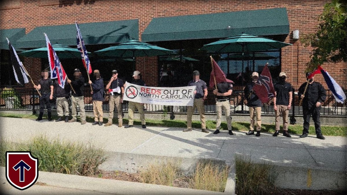 TheAngloReb's tweet photo. Southland Blackshirts Crash Socialist Party Meetup in Greensboro NC! https://t.co/bXm9U609SU