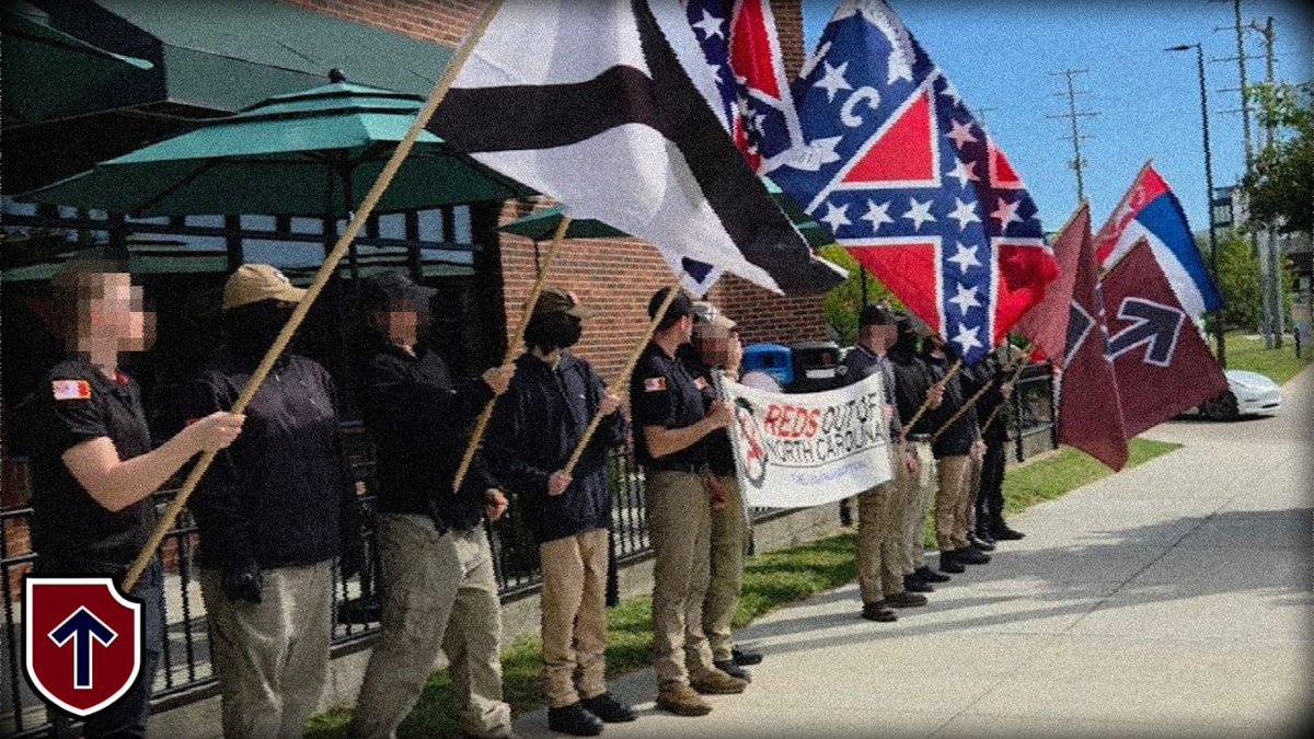 TheAngloReb's tweet photo. Southland Blackshirts Crash Socialist Party Meetup in Greensboro NC! https://t.co/bXm9U609SU