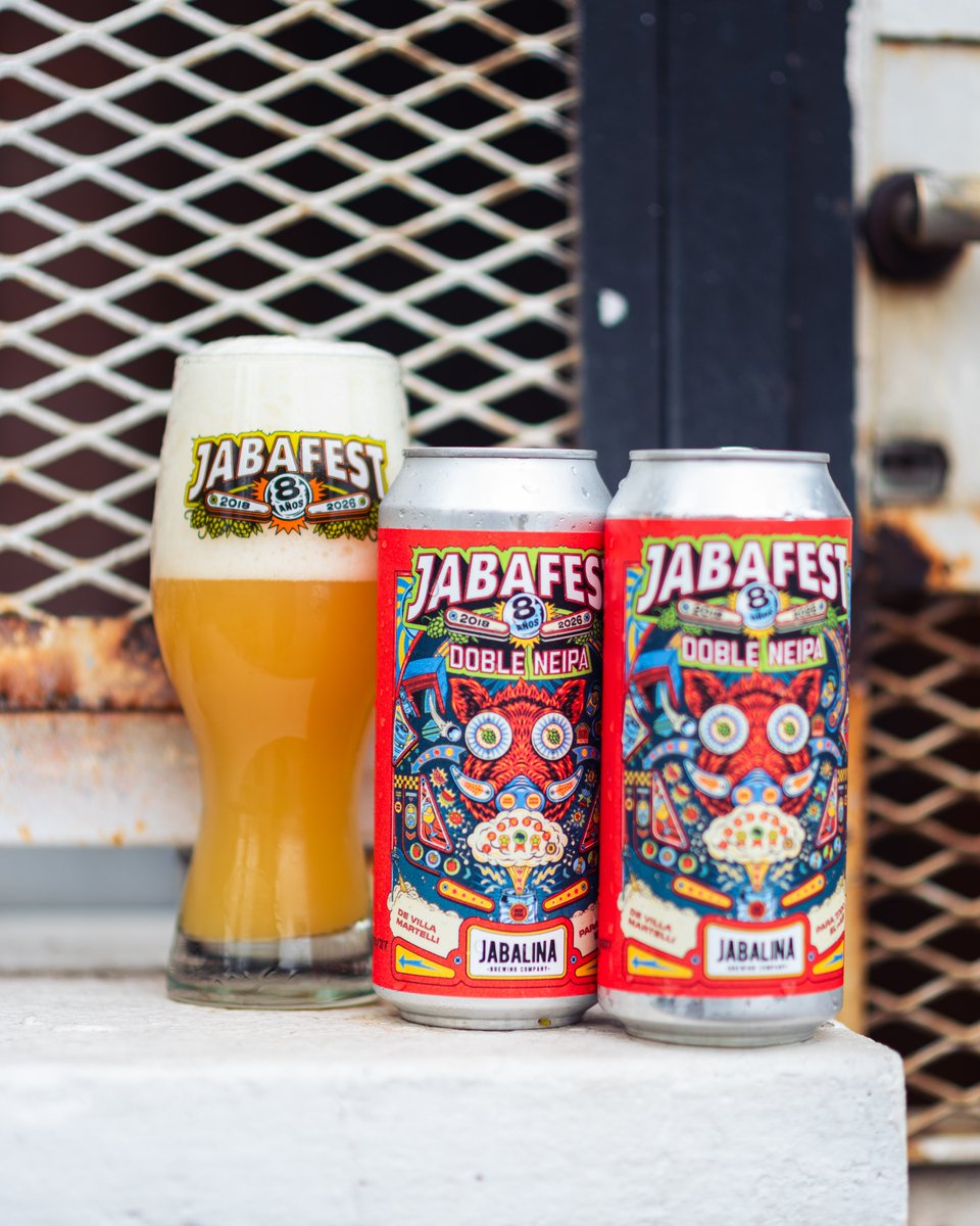 CervezaJabalina's tweet photo. 🍺🎉 NUEVA JABAFEST DOBLE NEIPA - 8° ANIVERSARIO
Para festejar nuestros 8 años hicimos lo que mejor sabemos hacer: una birra bien al palo.

Una Doble NEIPA jugosa, sedosa y explosivamente lupulada, cargada de fruta tropical y un aroma tremendo. Para esta bomba usamos levadura Bermondsey y un combo de lúpulos que habla por sí solo: Mosaic Dynaboost, Citra Dynaboost, Mosaic, Nelson Cryo y Krush. 💣🌿

Ocho años de Jabalina concentrados en una lata.
Disponible en bares y tiendas amigos! 🍻