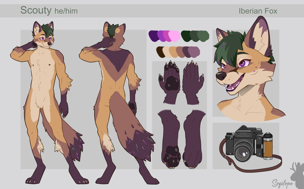 Sofimercuri's tweet photo. This is Scouty! The Iberian fox with a bit of a special glow. ✨

This was commissioned by @lusofur.bsky.social

Hope you like him! https://t.co/L5ftTmI8j4