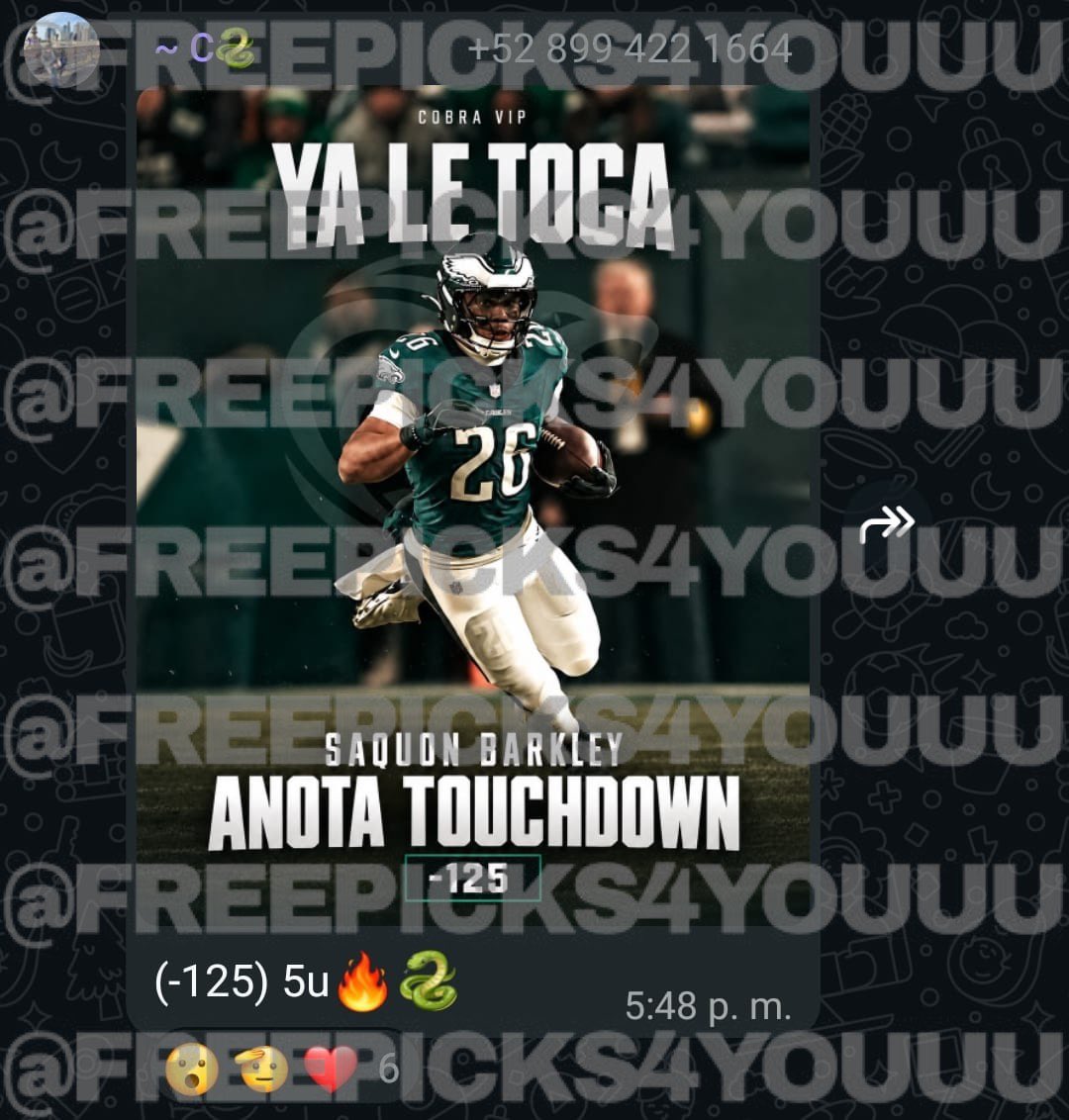 Freepicks4youu's tweet photo. Cobra VIP 🐍🔥 JUGADA FUERTE NFL https://t.co/YRzvWYpJhl
