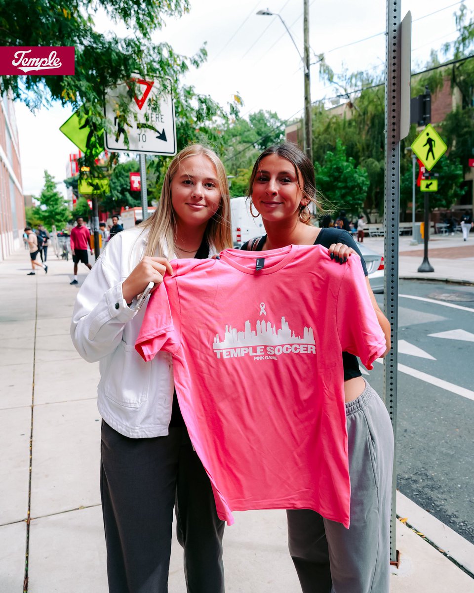 templewsoccer's tweet photo. 🎀 PINK OUT! 🎀

Join us Thursday at 4 p.m. as the Owls take on ECU! 🦉

FREE PINK T-SHIRTS for the first 100 students!

Wear PINK. Bring the ENERGY. See you at the Temple Sports Complex!

#GoOwls | #BuiltOnBroad https://t.co/rYAH0Pid3H