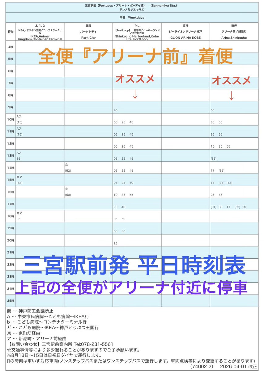 shinkibus's tweet photo. 😎 #サカナクション ﾗｲﾌﾞ参戦の魚民の皆様🐠

今日明日開催㊗️三宮駅や新神戸駅からジーライオンアリーナへは快適便利な直通バスで🚌

臨時便以外に日中約10分毎に定期便もあり‼️
🚨夕方は道路も人も混むため早め移動がｵｽｽﾒ

バスを待って何分か後に乗る🫲😎
今乗って何分か後に着く😎🫱
#SAKANAQUARIUM20262027透明
#透明ツアー #山口一郎