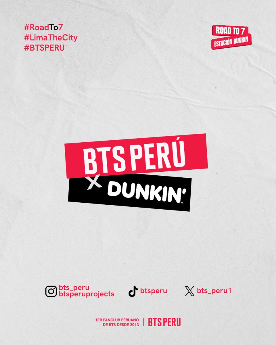 bts_peru1's tweet photo. ¡Dunkin' se une al ROAD TO 7! 💜🪂

Llega con una bienvenida espectacular sobre la Costa Verde. Acompáñanos a presenciar el paso del parapente con el cartel de bienvenida de este gran proyecto.

📅 Día: 8 de octubre
🕦 Hora: 12:00 P.M.
📍 Lugar: Miraflores, Costa Verde

💜 VEN Y VIVE LA EXPERIENCIA🥳

#RoadTo7 #DunkinPeru #BTSPeru #LimaTheCity
