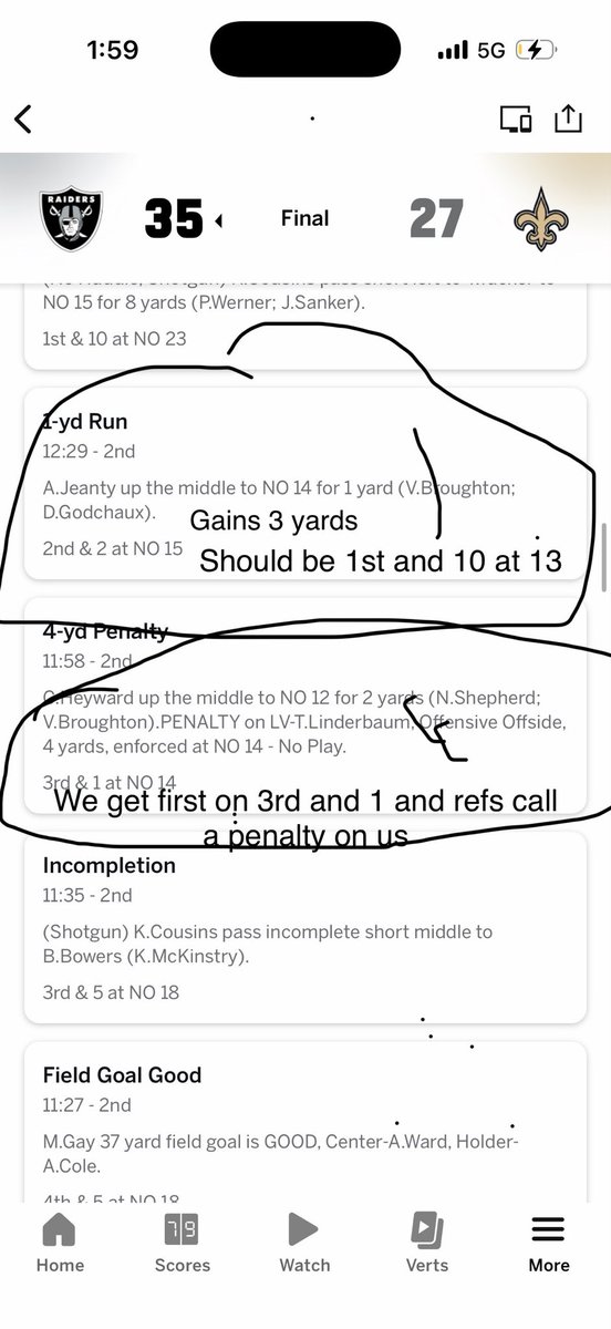RaiderJatt7's tweet photo. @imrightthough @Nathaniel_Lyon4 @MarquetteKing And first two drives stopped by the refs https://t.co/e2x5YxHib0