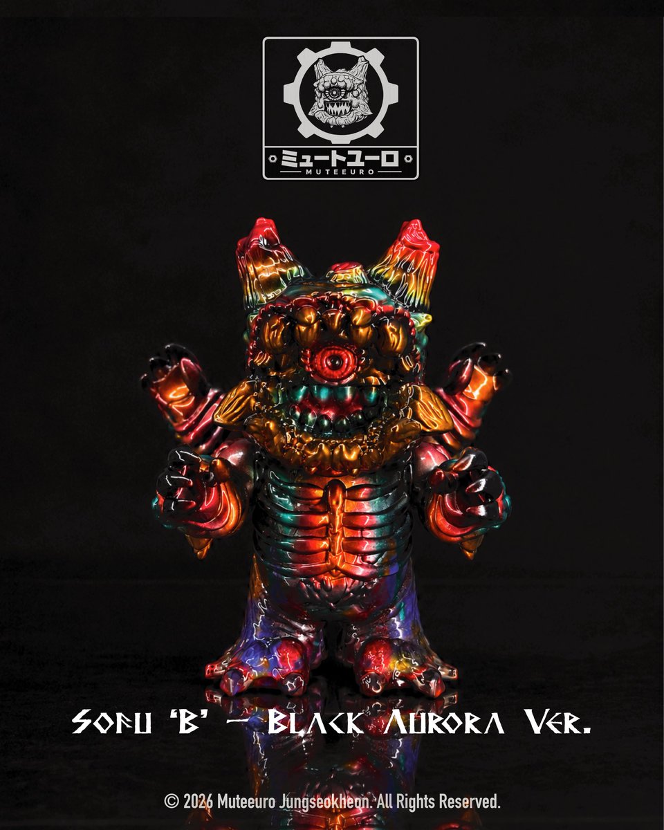 Mute_euro's tweet photo. 🇹🇼 2026 @taipeitoyfestival 

🌌 SOFU ‘B’ — BLACK AURORA Ver.

ONE-OFF (1/1)
EVENT INFORMATION
📅 Release: Saturday, October 10, 2026
📍 Booth: Hall A / No. 80–81
🎨 Edition: ONE-OFF (1/1)
🔥 Sales: First Come, First Served
#Muteeuro #SofuB #BlackAurora #TTF2026 #taipeitoyfestival https://t.co/T0ln1ux5aW