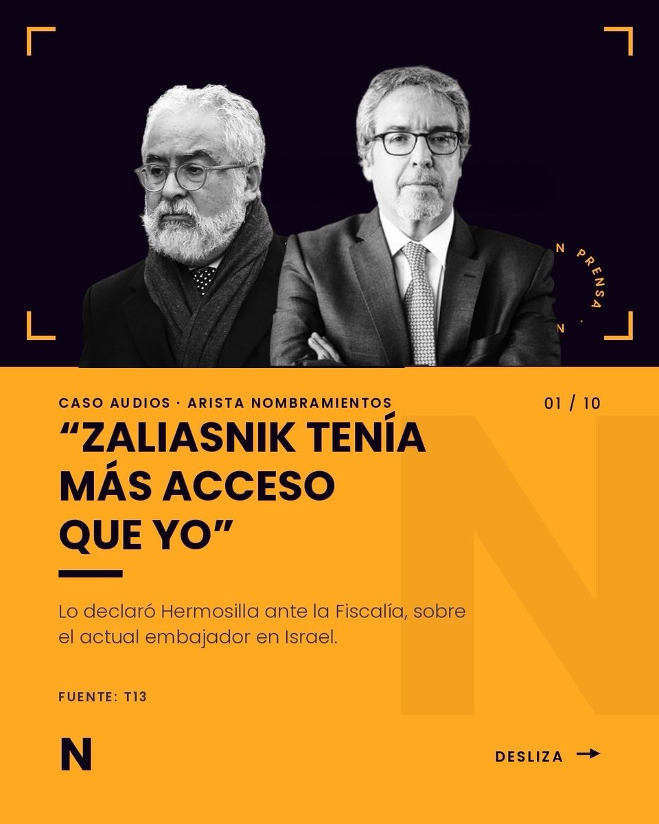 N_PrensaCL's tweet photo. ⚡ Hermosilla declaró que Gabriel Zaliasnik, hoy embajador en Israel, "tenía más acceso que yo a ministros de la Corte de Apelaciones, incluso Suprema".

VER MÁS: https://t.co/kvhsiEaYoz https://t.co/peEPo8tGnI
