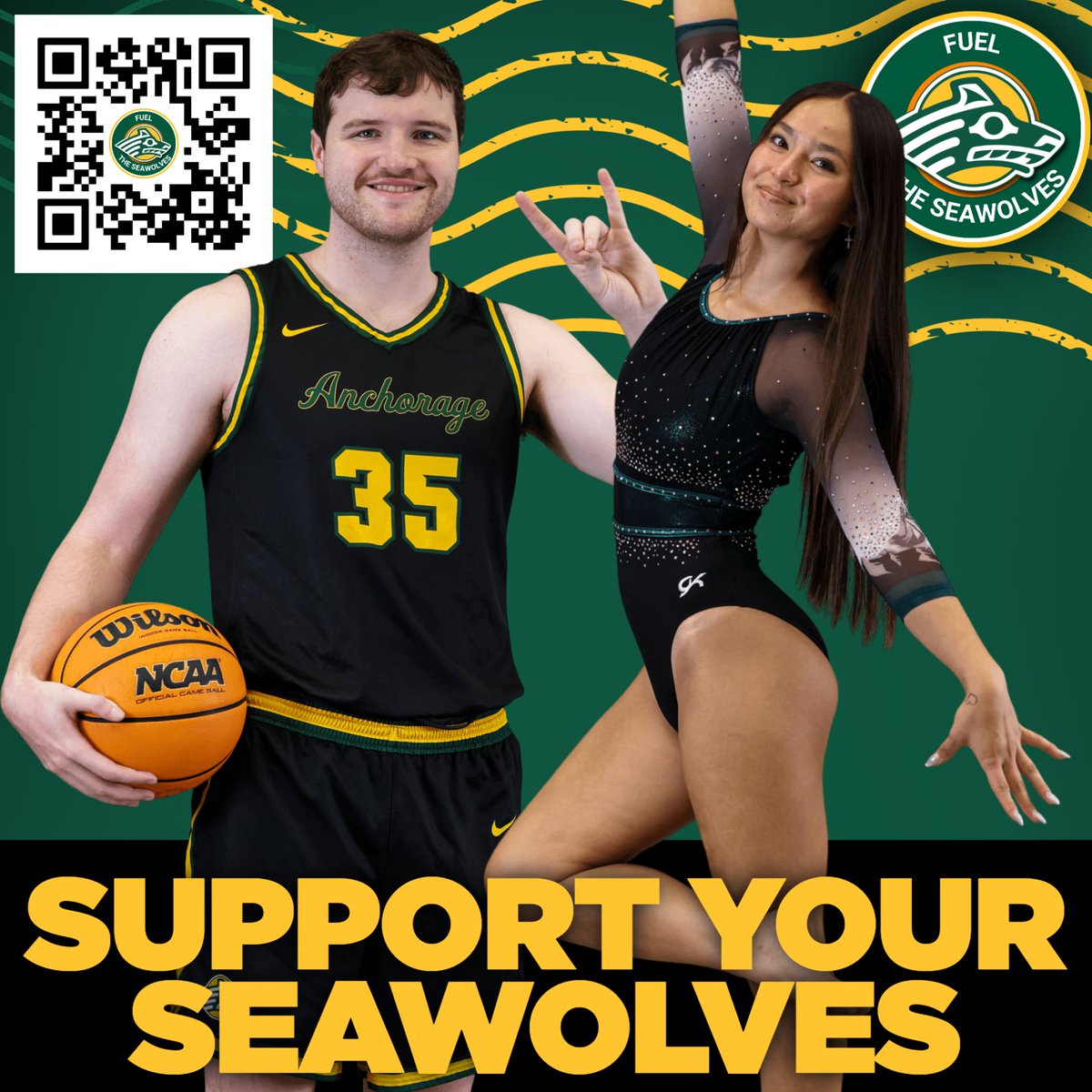 UAASeawolves's tweet photo. You can make a difference for our student-athletes with a generous donation during our 72-hour Fuel The Seawolves campaign.
@uaanchorage @UAAMBB @GymnasticsUaa https://t.co/UrQm3qwu0O