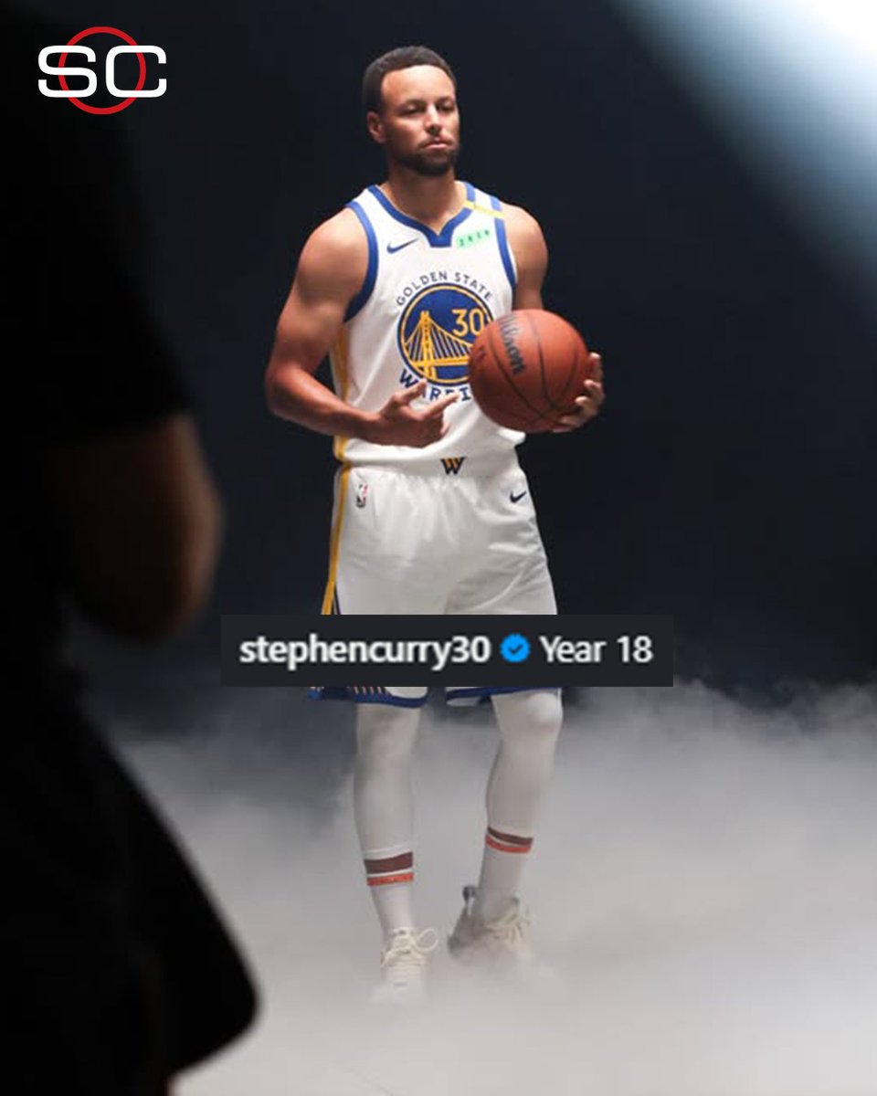 SC_ESPN's tweet photo. TIENE UNA MISIÓN: Steph Curry inicia su temporada 18 en la #NBA. ¿Hasta dónde llegarán los Warriors? https://t.co/1qMeEDMKwg