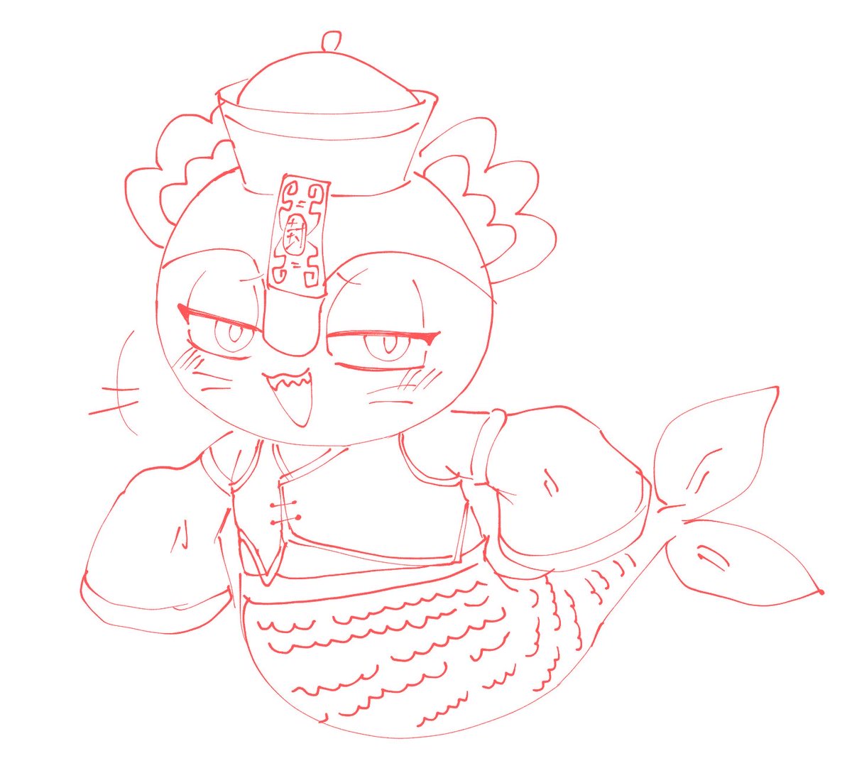 galaxy_mahokon's tweet photo. おはようございます
昨晩の深夜テンションで描いたキョンシーコス🧜‍♀️ちゃん置いて仕事行ってきます👋

(※捏造⚠️) https://t.co/hs2UyHkjlC