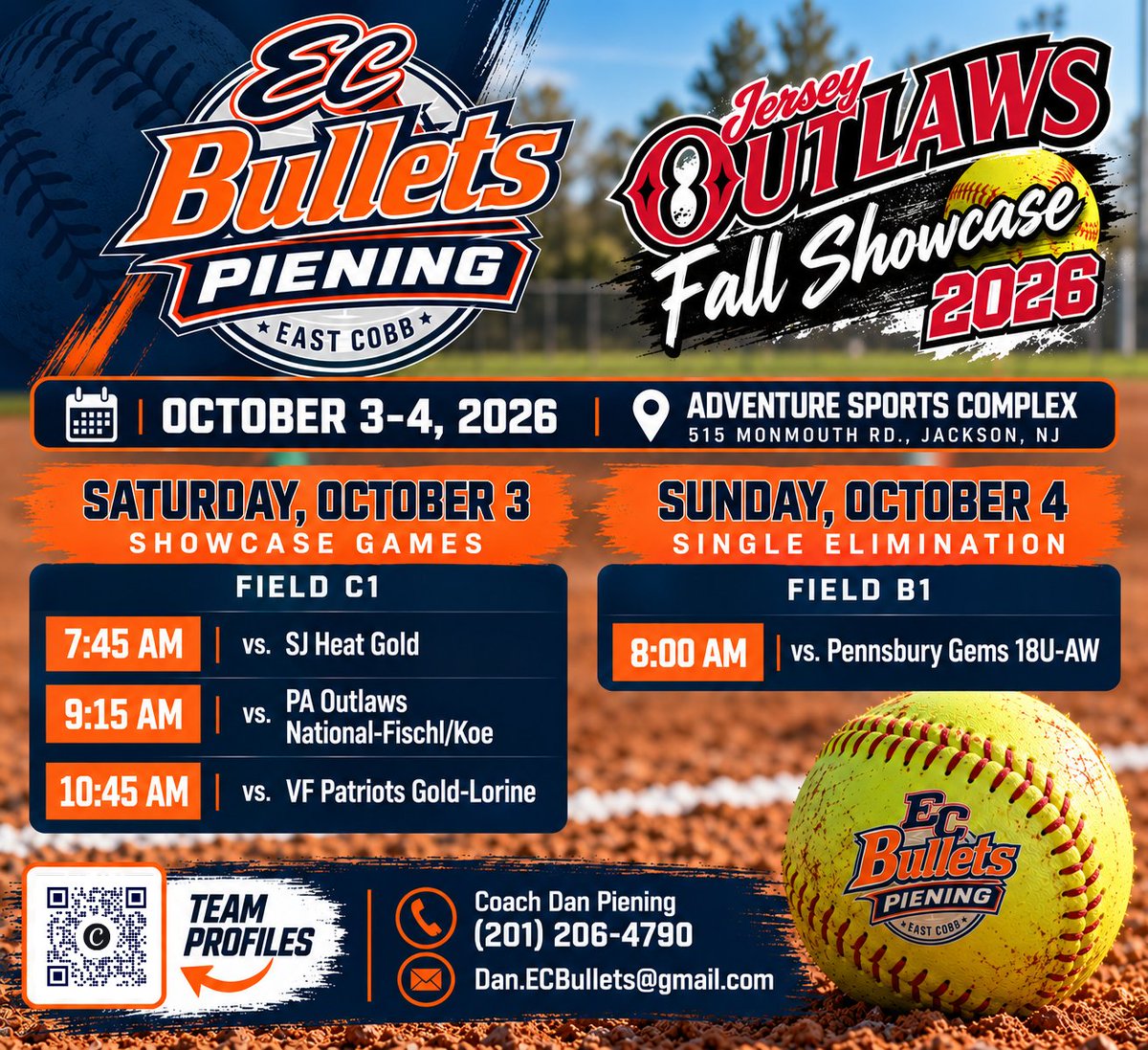 Dan_Bulletssb's tweet photo. 🥎 EC Bullets Piening Gold is FINALLY hitting the field! 🔥 Jackson, keep the wind &amp; rain away—we’re ready to PLAY! 💥🧡💙 https://t.co/a5o6ZS3wlO