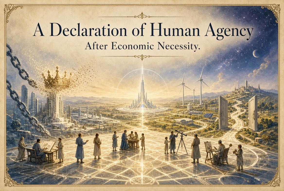 shillythekid's tweet photo. A declaration Of Human Agency After Economic Necessity #ai #asi #agi #humanity #meaning https://t.co/QJl45xa9fO