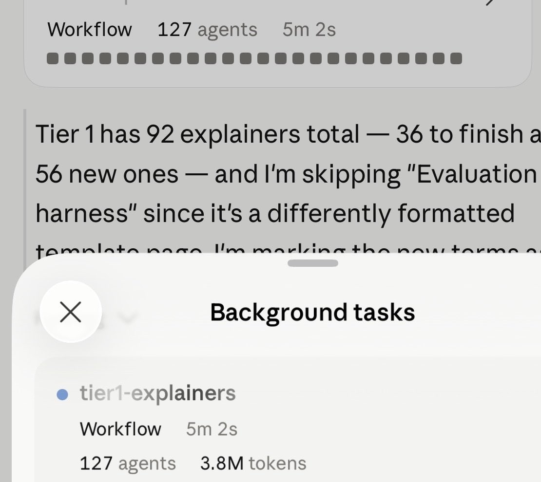 ArjunPrabhulal's tweet photo. Like this new feature from @claudeai Code’s with spawning multiple agents in parallel as background tasks. 

May be I am noticing this first time https://t.co/BqfXkINa17