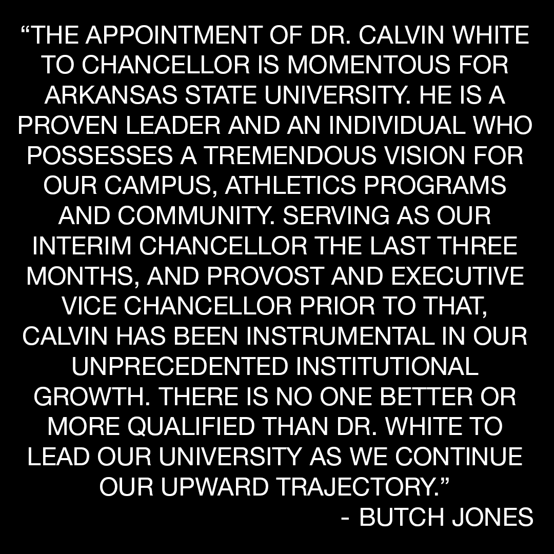 AStateRedWolves's tweet photo. THE LEADER OF OUR PACK

We've enjoyed working with Dr. Calvin White for a long time, and we can't wait to see where things go under his full-time leadership at A-State! #WolvesUp