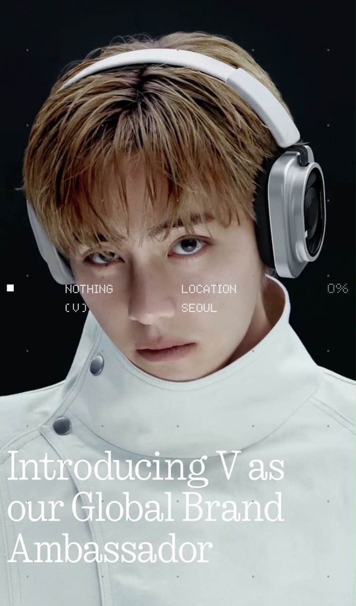 Taehyungimpact's tweet photo. TAEHYUNG IS THE NEW GLOBAL BRAND AMBASSADOR FOR NOTHING, A HEADPHONE (1) PRO!

NOTHING GLOBAL AMBASSADOR V https://t.co/2oDzLGpOwp