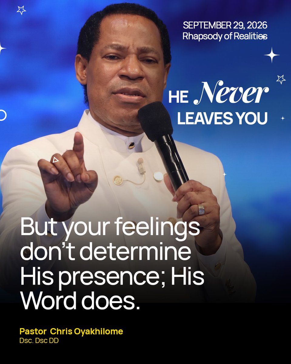 RhapsodyDaily's tweet photo. There will be days He feels far, quiet mornings, silent prayers, seasons where nothing seems to be moving. But your feelings don't determine His presence, His Word does.

He said He'd never leave you, and that promise doesn't fluctuate with your emotions. Trust what He said over what today feels like.

#rhapsodyofrealities #pastorchris #dailydevotional #rhapsodyapp #wordofgod