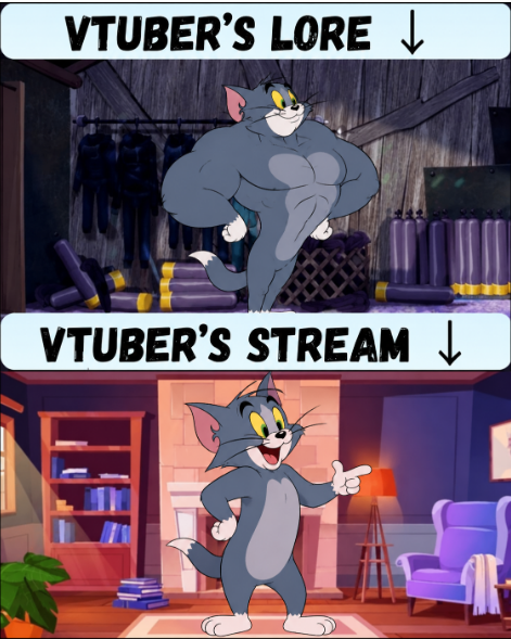 MiyaruneVT's tweet photo. The lore vs. the actual stream https://t.co/rivhzk20bc